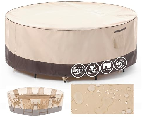 F&J Outdoors Funda para Muebles de Jardin Impermeable 213x70cm Cubierta Protectora contra el Polvo y el Sol para sillas y mesas Redondas de jardín Recubrimiento PU 600D Resistencia a la Intemperie
