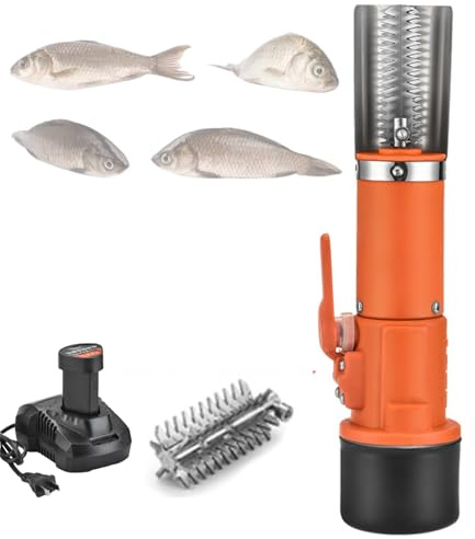 MAIMAILE Raspador De Pescado Potente De 125 W, Removedor De Escamas Eléctrico De Pescado, con Rueda De Cuchillas De Seis Lados, Capacidad De Batería De 2200 MAh, Alto Rendimiento a Prueba De Agua