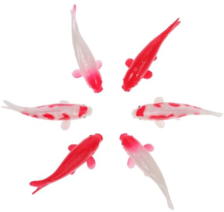 UPKOCH 6pcs Miniature Koi Fish Ornaments Realistic Artificial Goldfish Figurines for Fish Tank Decor Fairy Garden Supplies Dollhouse Accessories DIY Crafts