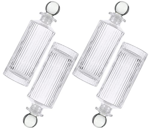 SOIMISS Botella Difusora De 150 Ml Transparente 4 Cierres De Vidrio, Recipiente De Vidrio para Fragancias, Difusor De Aromas Reutilizable para Aromaterapia y Decoración, Juego De 8 Piezas