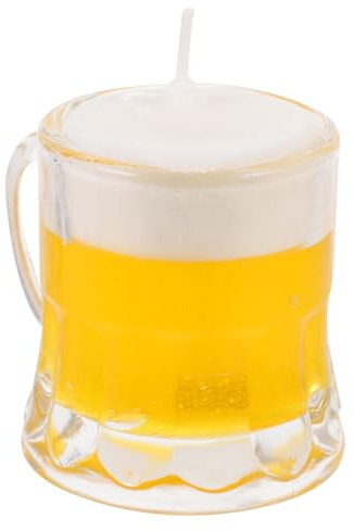 FUNOMOCYA Mini Vaso de Cerveza Decorativo de Cera Natural Copa de Vino Pequeña Reutilizable y Duradera para Bar Casa Fiesta y de Cumpleaños
