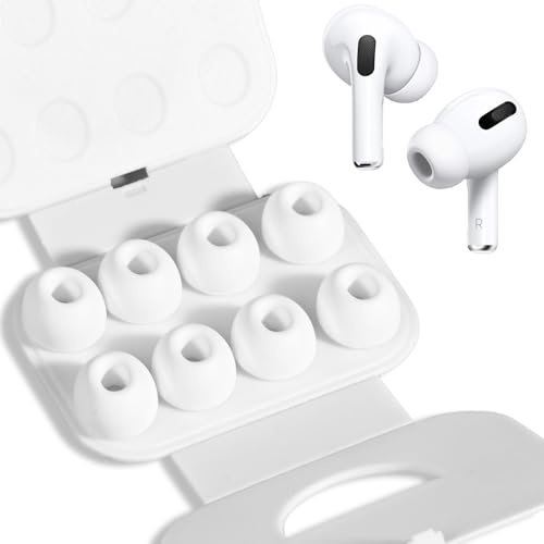 4 Pares Almohadillas Airpods Pro Airpods Pro 2 con Orificio para reducción de Ruido, Antideslizante de Silicona Suave Airpods Pro reemplazo de Insertos para los oídos tamaño:M
