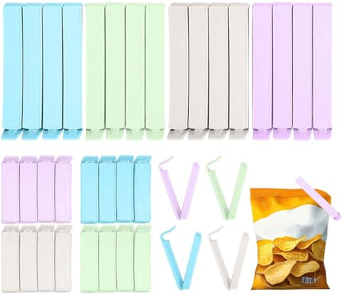 LACHT 32 Piezas De Clip De Sellado Multicolor, 6/12 Cm Pinza Cierre Bolsa De Alimentos, Clip De Cierre De Cocina Reutilizable De Plástico Para Embalaje De Cocina, Caramelos Aperitivos Y Despensa