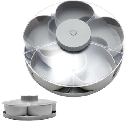 Divided Serving Tray Thats Spins | Drehbarer Serviertablett | Drehbares Snackteller mit 5 Fächern & Deckel | Snackschale Organizer für Vorspeisen obste und mehr ideal für Partys & Küche