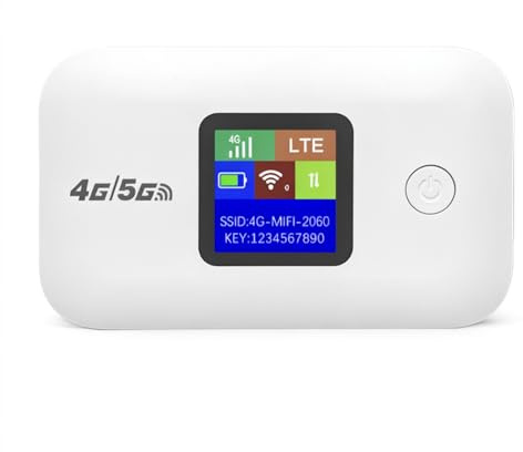 4G LTE Mobile WiFi Router, Portable WiFi Travel Router, MiFi Device with SIM Card Slot, 3000mAh, 150Mbps Pocket WiFi Hotspot for Travel, Connect Up to 10 Devices, High Compatibility