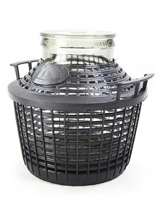 Vetro Ballon nel cestino ❁ 5 litri ❁ Vasetto di palloncino per la fermentazione e Macerazione