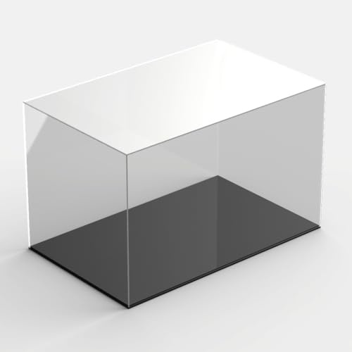 Hansen Vitrine Acryl / Schaukasten / Objektvitrine / Showcase rechteckig, 400x650x400 mm, mit schwarzem Boden