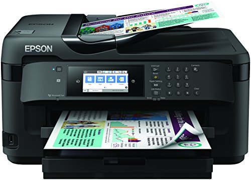 Epson, WorkForce WF-7715DWF, stampante multifunzione a colori, a getto d'inchiostro, A3 (supportato), fino a 32 ppm (stampa), 250 fogli, 33,6 Kbps, USB 2.0, LAN, Wi-Fi (n), host USB, NFC