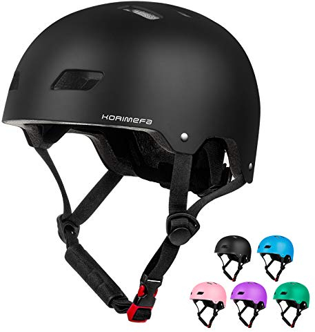 KORIMEFA Kinder Fahrradhelm Kinderhelm Radhelm Sporthelm CE-Zertifizierung für Fahrrad Skateboard Scooter Motorrad BMX für 3-14 Jahre (Schwarz, M)
