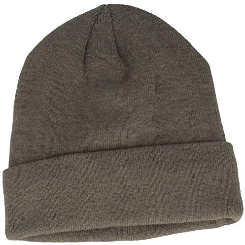 Breiter Strickmütze Wintermütze Beanie Mütze mit weichem Thinsulate-Futter Mittelgrau One Size