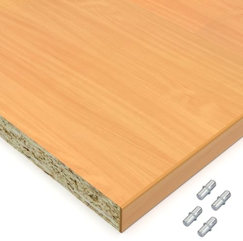 X57 Einlegeboden Regalboden Holzboden 19mm nach Wunschmaß max. 700mm breit x 600mm tief Zuschnitt Anfertigung 2mm Umleimer ABS Kante (Buche)