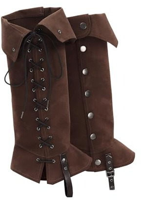 KUOIN Medieval Leg Covers Pirate Renaissance Steampunk Costume for Boots