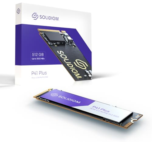 Solidigm™ P41 Plus Series 512GB SSD Internal solid state Drive GEN 4 NVMe 4.0 x4 M.2 SSD 2280 3D NAND Internal Solid State Drive (512GB, M.2 80mm, PCIe 4.0 x4)