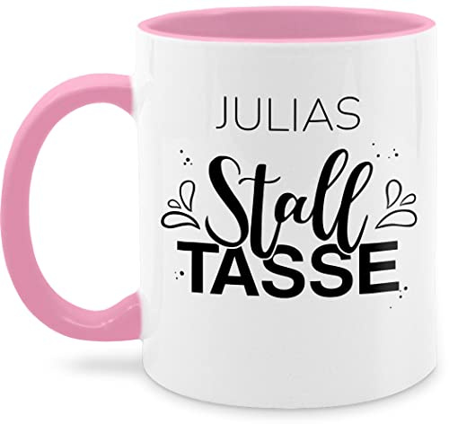 Tasse Tassen 325ml - Pferd - Stalltasse Name Stall Geschenk Pferde Mädchen - 325 ml - Rosa - reitlehrerin reitersachen pferden stable glühweintassen für reiter pferdetasse pferdemotiv stalltassen