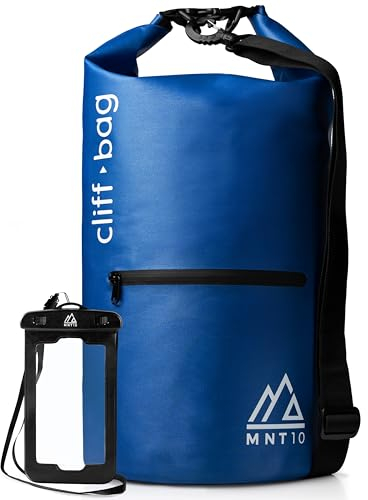 MNT10 Dry Bag “Cliff-Bag” in 20L, 30L, 40L I Drybag Rucksack für SUP, Kanu, Kajak I Wasserdichter Packsack mit Schultergurte I Seesack wasserdicht I GRATIS wasserdichte Handyhülle