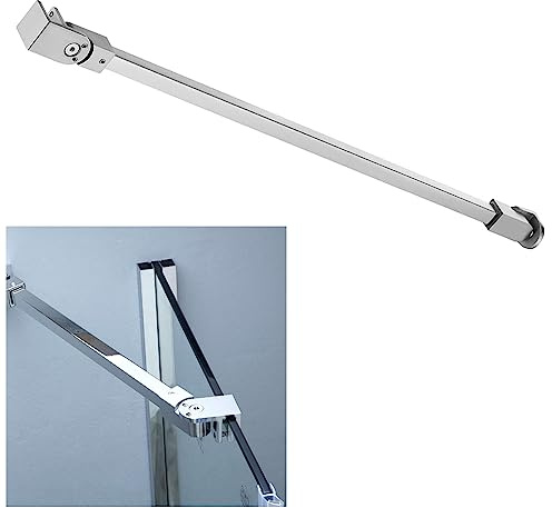 Kafenda Barre de support en verre pour porte de douche sans cadre en acier inoxydable pour verre épais de 0,6 cm à 0,9 cm (500 mm, chrome poli)