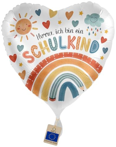 Süßer Folienballon Schulanfang Schulkind Ballon zum Schulbeginn Schulstart Geschenk Schulkinder zur Einschulung Luftballon 1. Klasse - Made in EU-Helium geeignet