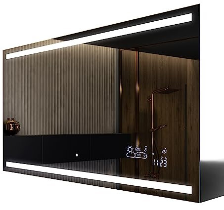 FORAM Badspiegel mit Beleuchtung - Led Spiegel Bad - 100x80 - Badezimmerspiegel Nach Maß - auf Individuelle Bestellung Gefertigt - Modernes Design - Ohne Rahmen