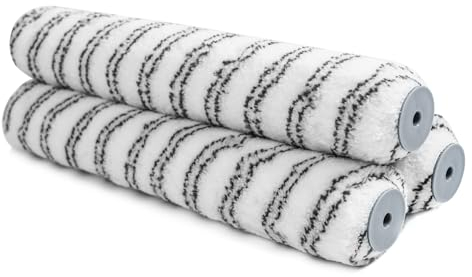 ROLLINGDOG Lot de 3 housses de rouleau de peinture de maçonnerie 457 mm avec fibre polyamide haute densité pour grands murs, travaux de décoration et de sol