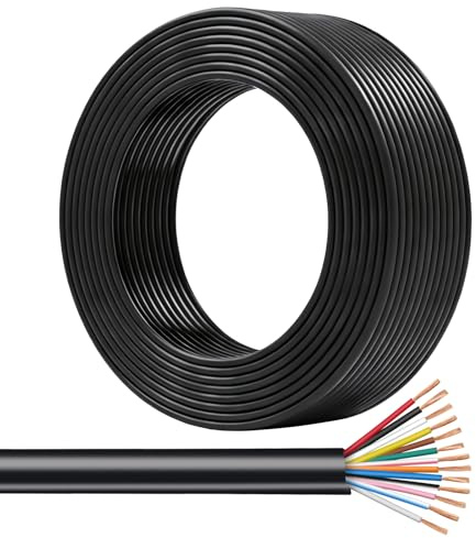 AOHEWEI 13 adriges Kabel für Anhänger 10m Abschleppseil 13 adriges Anhängerkabel schwarz für Wohnwagen LKW Industrie