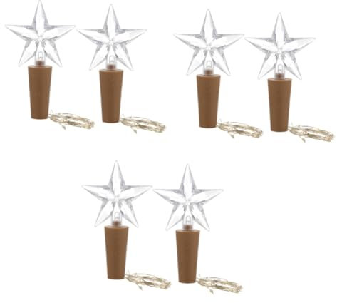 Garneck 6 Stk Lichterketten Aus Korken Für Weinflaschen Feenlicht Led-leuchten Für Flaschen Kork Lichter Draht-led-korklichter Weinkorken Farbige Lichter Plastik Kabel
