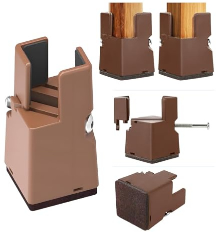 Wkantlaes 4 Rialzi per Letto Alza Piedi Letto Rialzo Letto Contenitore Alzate da Letto Rialzi per Mobili Alzare Letto Aggiungi Altezze Regolabili da 10 cm per Letto/Divano/Tavolo/Mobili
