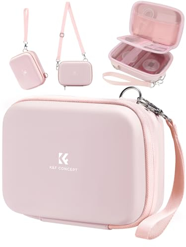 K&F Concept Digital Camera Case, Waterproof & Protective Small Camera Bag, Lightweight Camera Sling Bag with 2 Carrying Ways (Pink)
