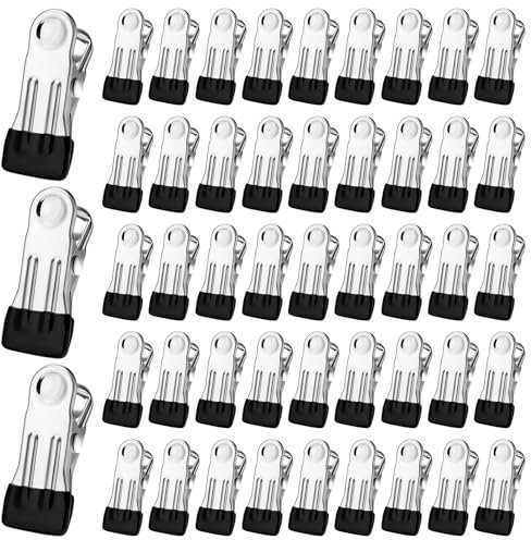 48 clips de cubierta de piscina para piscinas de pared de acero, abrazaderas de acero inoxidable resistentes, clips de protección contra el viento de invierno para asegurar firmemente la cubierta de