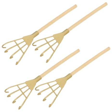 BCOATH Ornement de Table en Fer Doré 5pcs, Mini Râteaux Décoratifs Multifonctions pour Décoration Intérieure et Accessoires de Maison Délicats