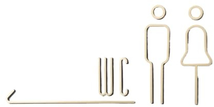 WC-Schild, Toilettenschild Messing-Männer- und Damen-Figurenschild-Set for moderne Badezimmertür- und WC-Beschilderung(Wc)