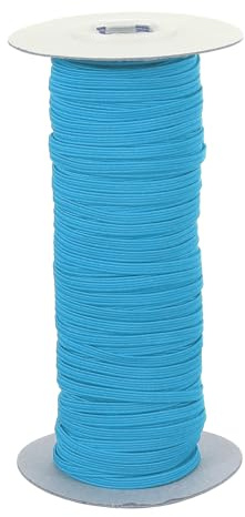PATIKIL Cinta Elástica, 3 mm x 45m Banda Elastica Cuerda Plana Costura Poliéster Cordón Elástico Correa Trenzada para Tejer Coser Ropa Pantalones Manualidad Bricolaje, Azul