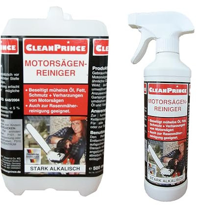 CleanPrince Motorsägenreiniger 2500 ml | Motorsägen Sägeblatt Kettensägen Reiniger Motorsägenblank Harz Öl Fett Entferner Harzlöser Reinigungsmittel Garten Geräte Rasenmäher