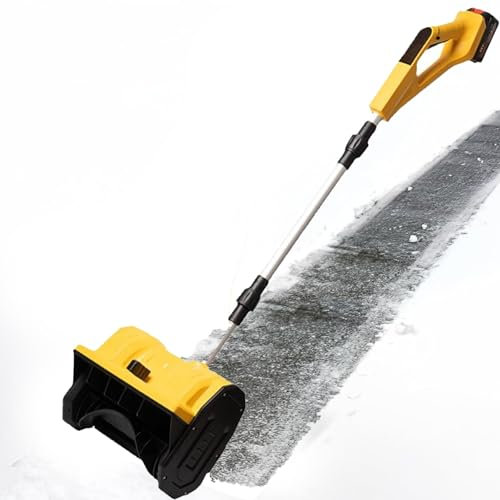 Cplsntaeam Pala quitanieves eléctrica, Pala quitanieves inalámbrica y Mango Auxiliar, Pala quitanieves eléctrica para Entrada de vehículos, Patio, terraza (batería y Cargador incluidos)