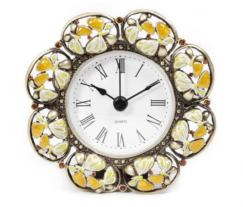 Mini horloge de table vintage en métal à piles pour table de chevet, salon, bureau