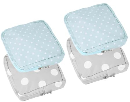 FOMIYES 4 Piezas Bolsa Higiénica Reutilizable para Compresas Estuche Femenino de Oxford con Compartimentos Protección de Privacidad para Mujeres Oficina Viaje y Escuela