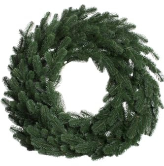 künstlicher Tannenkranz Karpaten auf Drahtring, Durchmesser 90 cm, Farbe: dunkelgrün