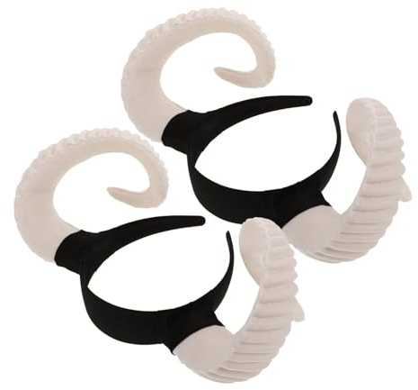 TOVINANNA 2pcs Ram Horn Headband Sheep Horns Ears for Halloween Christmas Festival Theme Cosplay Costume