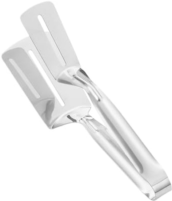 Vhjlfig Pinze per barbecue in acciaio inossidabile, pala lunga in metallo anti-aderente, pinze per pala alimentare, per la cottura di pesce, bistecca, hamburger, pizza, frittelle e barbecue