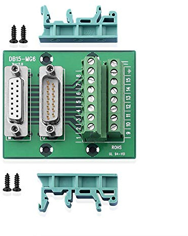 SIENOC D-SUB DB15 Stecker Stecker/Buchse Header Breakout Board | Klemmleiste Stecker M/F (DB15-MG6 Adapter)