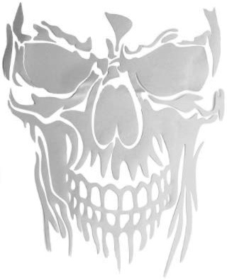 Alamor 23 X 29,5 Cm Skull Hood Pegatinas para Auto Calcomanías De Vinilo Auto Carrocería Camión Puerta Trasera Ventana Puerta Universal - Blanco