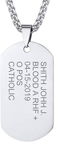 PROSTEEL personalisiert Anhänger Halskette Foto/Texte Lasergravur Erkennungsmarke/Herz mit verstellbar Kette graviert Edelstahl/18k vergoldet ModeSchmuck Accessoire für Männer Frauen