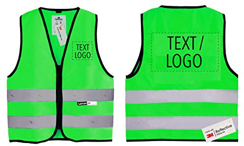 Salzmann Gilet catarifrangente per bambini con logo individuale | 4 colori, da 1 a 18 anni | Realizzato con materiale riflettente 3M