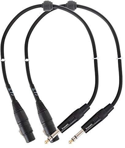 Pronomic Stage JSXF-0.5 XLR/Stereoklinke-Kabel 0, 5m 2x Set, Länge: 0 | Professionelle, symmetrische Audiokabel, Stecker: XLR female 3-pol ? 6, Mantelfarbe: Schwarz, Sauerstofffreies Kupfer