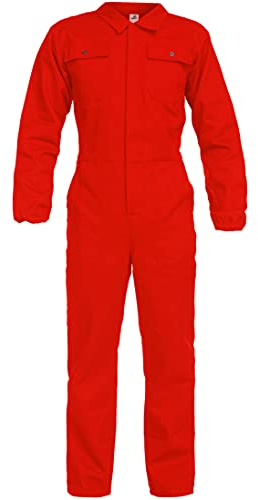 BWOLF ANAX 100% Algodon Mono de Trabajo Hombre Mono Trabajo Hombre Mono Trabajo Mujer con 5 BolsillosÖ (Rojo, S)