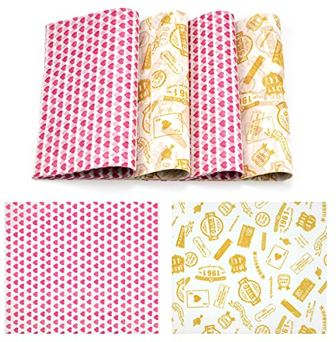 Lot de 100 feuilles de papier sulfurisé de 21,6 x 25,4 cm pour paniers alimentaires, gâteaux, pains, frites, sandwichs, pizzas, hamburgers, hot-dogs