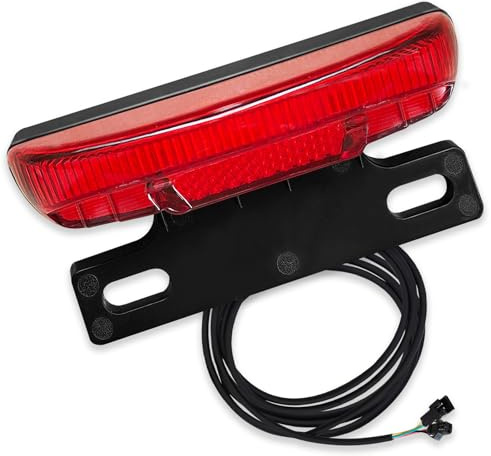 Electric Bicycle Rear Light, 36-60V Ebike Tail Brake Safety Warning Lamp