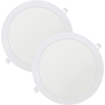 Brightex, Pack of 2 Led Panel Light Round 20W (Higher Than 18w) Recessed 1800 Lumen Down Lights Spotlights Ceiling Flat Ultra Slim Circel Lamp Downlight Cool White 7000k (2 Year WARRNTY)