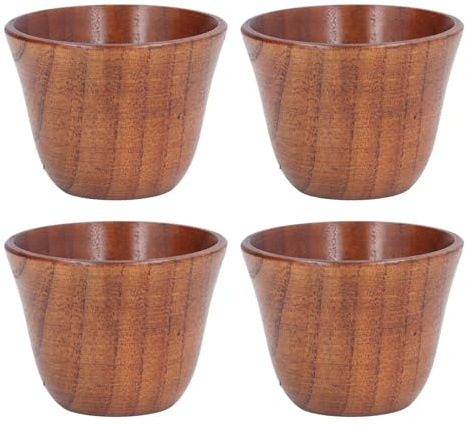 4 Pièces Tasse en Bois, 75 Ml Tasse à Café Japonaise Tasses à Thé pour Restaurant ou Maison