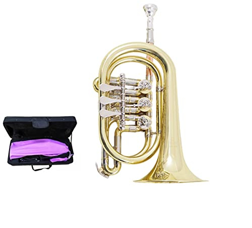 Anfänger Trompete Kleiner Flacher Schlüssel-Kornet BB Flaches Messinggold-Drei-Taste-Drehventil