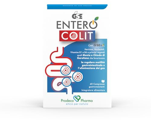 Prodeco Pharma GSE ENTERO COLIT 40 Compresse - Integratore Alimentare con Hericium, Nucleotidi, Vitamina B1, B6 e Principi Vegetali quali Menta e Chiodi di Garofano